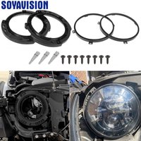 7 Inch Round Headlight Mounting Retaining Bracket Ring Set with Headlight Metal Ring for Jeep Wrangler JK & Unlimited 2007-2018
