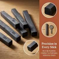 6PCS Square Shape Sketch Charcoal Sticks Break Resistant Pure Charcoal Drawing Charcoal 2.48in Square Charcoal Bars