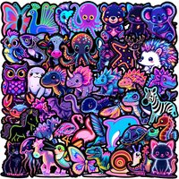 50 Pieces Neon Light Animal Graffiti Stickers - Waterproof Decorative Decals for Phones, Water Bottles LanLanStickersWorld Store