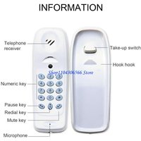 02DD Home Telephone Landline Phone Wall/Desk Mountable Easy Setup Corded Phone No Need Battery for Seniors Widely Used