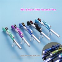 Stimulating Creative 98K Sniper Rifle LED Neutral Pen PUBG 0.38mm Black Gel Pens Gun Luminous Light Pen School Office Stationery