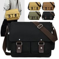 Men's Retro Canvas Messenger Bag – Casual Crossbody Sling with Adjustable Strap for Outdoor & Travel Use