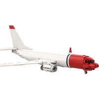 Gobricks MOC Norwegian 737-800 Aircraft Building Block Model Boeing 737 Norwegian Air Shuttle Bricks Assembly Toys Kids Gifts