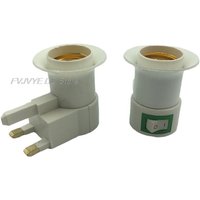 E27 UK/US Plug LED Light Bulb Adapter with Power On/Off Control Socket Switch Square Foot Round Edge Screw Cap Lamp Holder D4