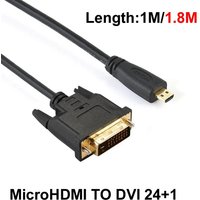 Micro HDTV HDMI MicroHDMI HD To DVI DVI-D 24+1Pin Adapter Cables 3D 1080p 1M/1.8M For LCD DVD HDTV XBOX PS3 Monitor TV