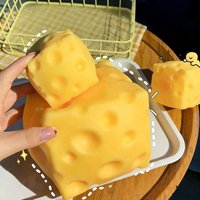 Simulated 10cm cheese kneading toy, 6cm 7cm cheese stress relief toy, slow rebound can shape tofu balls for venting