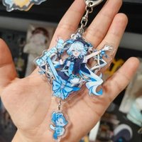Game Genshin Impact Furina Wanderer Scaramouche Cosplay Keychain Acrylic Figure Key Chain Backpack Decoration