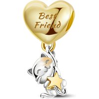Fit 925 Original Bracelets Multicolour Love Heart Series Mom Family Cat 925 Silver Charms Beads DIY Birthday Jewelry Gift