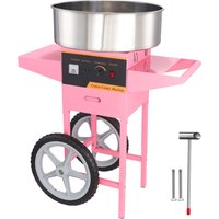SucceBuy Electric Cotton Candy Machine with Cart 1000W Commercial Floss Maker with Stainless Steel Bowl Sugar Scoop