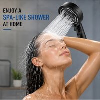 5-Mode High Pressure Handheld Shower Head Adjustable Water Saving Spray Anti-Clog Nozzles Easy Install for Bathroom