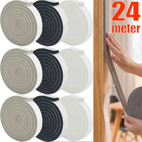 24/4m Foam Window Sealing Strip Weather Stripping Door Sponge Seal Tape Self-Adhesive Soundproof Windproof Insulation Strips