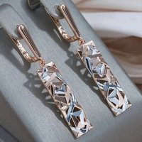 Fashion Hollowed Geometric Pattern Square Dangle Earrings for Women Concise Exquisite Banquet Party Pendant Jewelry Accessories
