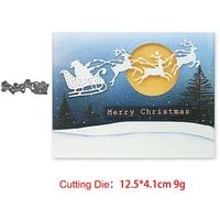 Christmas Cutting Dies Scrapbooking Santa Claus Sled DIY Craft Deco Album Paper Card Making Embossed Decoration