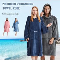 Mutao Surf Poncho Changing Robe, Unisex Hooded Bathrobe, Super Soft Swimming Poncho Changing Towel With Pocket And Hood