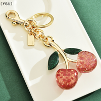 〔YS1〕Fashion Cherry Keychain Sweet Versatile Cherry Pendant Keyring For Women Men Exquisite Backpack Decoration Accessories Gift