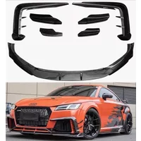 Real Carbon Fiber Front bumper Lip Spoiler Body Kit Splitters Lid For AUDI TT RS TTRS 2015 2016 2017 2018