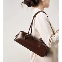 Vintage Long Shoulder Bag Women Shoulder Bag Luxury Cowhide Ladies Handbag Female Commuter Shopping Underarm Bag