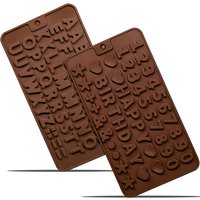 2Pack Silicone Letter Number Chocolate Molds Alphabets Numbers Baking Tool with Happy Birthday Cake Decorations Fondant Mold