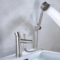 Stainless Steel Multifunctional Shower Mixer Faucet - Deck Mounted Household Sink Tap with Hot and Cold Water for Washbasin