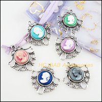 New Tibetan Silver Plated / Gold Plated Animal Knot Heart & Mixed Beauty Resin For Bracelets Charms Making Jewelry HCJBAB V212