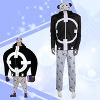 ❤2026❤ Anime Bartholomew Kuma Coslay Costume Black Outfit with Bear Claw White Pant Hat Party Carnival Halloween Fancy Suit Set❤