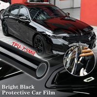 50cm/152cm Glossy Black TPU 7.5Mil Scratch Self Repairing Air Releasing Self-Adhesive Paper Car Body/Motorcycle Packaging Film