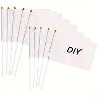 10pcs/50pcs DIY Flags Blank Small White Flags Party Decorations For Birthday Party Wedding Events Celebration