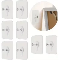 Adhesive Nails Wall Hooks Transparent Screw Stickers Wall Hook Closet Cabinet Shelf Pegs Wall Hook Hangers Kitchen Bathroom