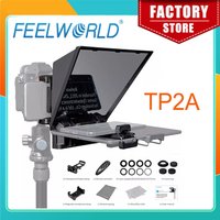 FEELWORLD Mini Teleprompter TP2A 8 inch Portable Supports Under 8" Smartphone Tablet Prompting Smartphone DSLR Camera Bluetooth