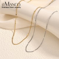 eManco Stainless Steel Minimalist Style Snake Chain Necklace with Dainty Ideal for Daily Commute Chic Jewelry 48-Hour Shipping