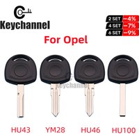 10pcs Transponder Key Shell Hollow Chip Key Case Chip Key With HU46 YM28 HU100 Uncut Blade for Opel Meriva Chevrolet Aveo Sail
