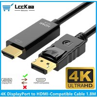 1.8M DisplayPort to HDMI-Compatible Cable 4K DP to HDMI Adapter Display Port Video Audio Converter for PC HDTV Projector Monitor