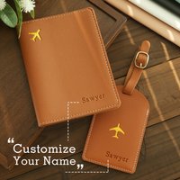 Personalized Artificial Leather Passport Holder Custom Name Foldable Lightweight Luggage Tag Ideal for Outings and Travel Gifts