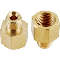 2Pcs Messing Konvertieren Adapter Fitting Komponenten für RV Propan Schlauch 1/4 "Female Rohr NPT x 1/4" Invertiert männlichen Flare(7/16-24UNF)