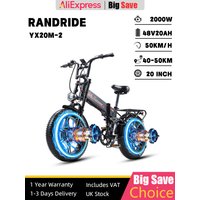 AliExpress RANDRIDE YX20M-2 Folding Ebike 2000W Dual Motor 48V 20AH 20*4.0