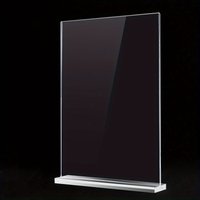 1pc Acrylic Changeable Letter Board Sign Holder, Double-Sided T-Type,A4 A5 A6 Sizes,Transparent Menu Display Stand with V-Shaped