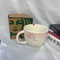 Starbucks 355ml Sakura Gradient Ceramic Mug with Cherry Blossom Lid, Pink Floral Coffee Cup