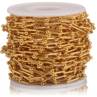 1M Stainless Steel Pvd Plated 18K Gold Chain Link Bulk Chains DIY Wallet Jewelry Necklace Making Handmade Supplies Wholesale