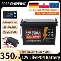 12V 24V 100Ah 150Ah 200Ah 350Ah LiFePO4 Lithium-Eisenphosphat-Batterie mit eingebautem BMS für Outdoor-Camping, Golfcarts und Solarspeicher