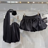 2026 Summer New French Chic 3d Floral Halter Neck Underwire Tank Top, Tulip Skirt Set, Women's 2 Piece Suit, Y2K Outfits