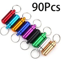 90Pcs Waterproof Pill Case Keychain Pill Box Organizer Travel Pill Container to Hold Supplements