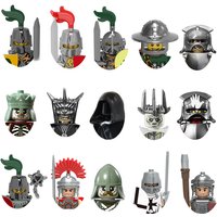Single Medieval Movie Knights Uruk hai foot Df Orcs Figures Head accessories Building Blocks toys Series
