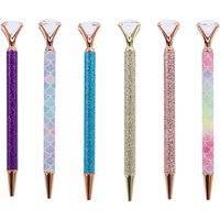 1 Piece Lytwtw's Ballpoint Pen Luxury Cute Big Diamond Wedding Rose Gold Metal Stationery School Office Supplies Supply Pens