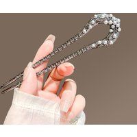 Fashion Metal U Shape Hair Clip For Women Elegant Simulated Pearl Tassels Hairpin Hair Accessories Female Headwear Gifts