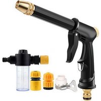 High Pressure Water Gun Set with Quick Connect Fittings, Adjustable Garden Hose Nozzle Sprayer for Car Washing, Watering Plants