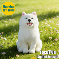 Samoyed Plush Toy Realistic Sammy Plushie Lifelike Snow Dog Stuffed Animal White Dog Simulation Doll Toy Gifts