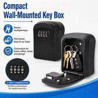 1 piece of small 4-digit combination key box, wall-mounted anti-theft combination lock box, suitable for home, office and garage
