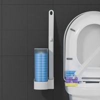Brosse de toilette jetable, outil de nettoyage mural pour salle de bains, tête de brosse de remplacement, accessoires de Wc