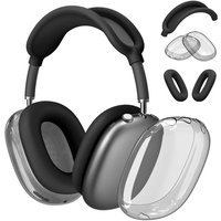 3 in 1 Clear Soft TPU Silicone Skin Protector Ear Cups Case for Airpods Max Airpodmax Anti Scratch Headphones Cover Accessories