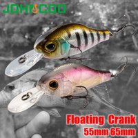 Johncoo Floating Bait 5.5cm 6.5cm Fishing Lure Hard Bait Jerkbait Wobbler Crank Fishing lure Depth 2-4m